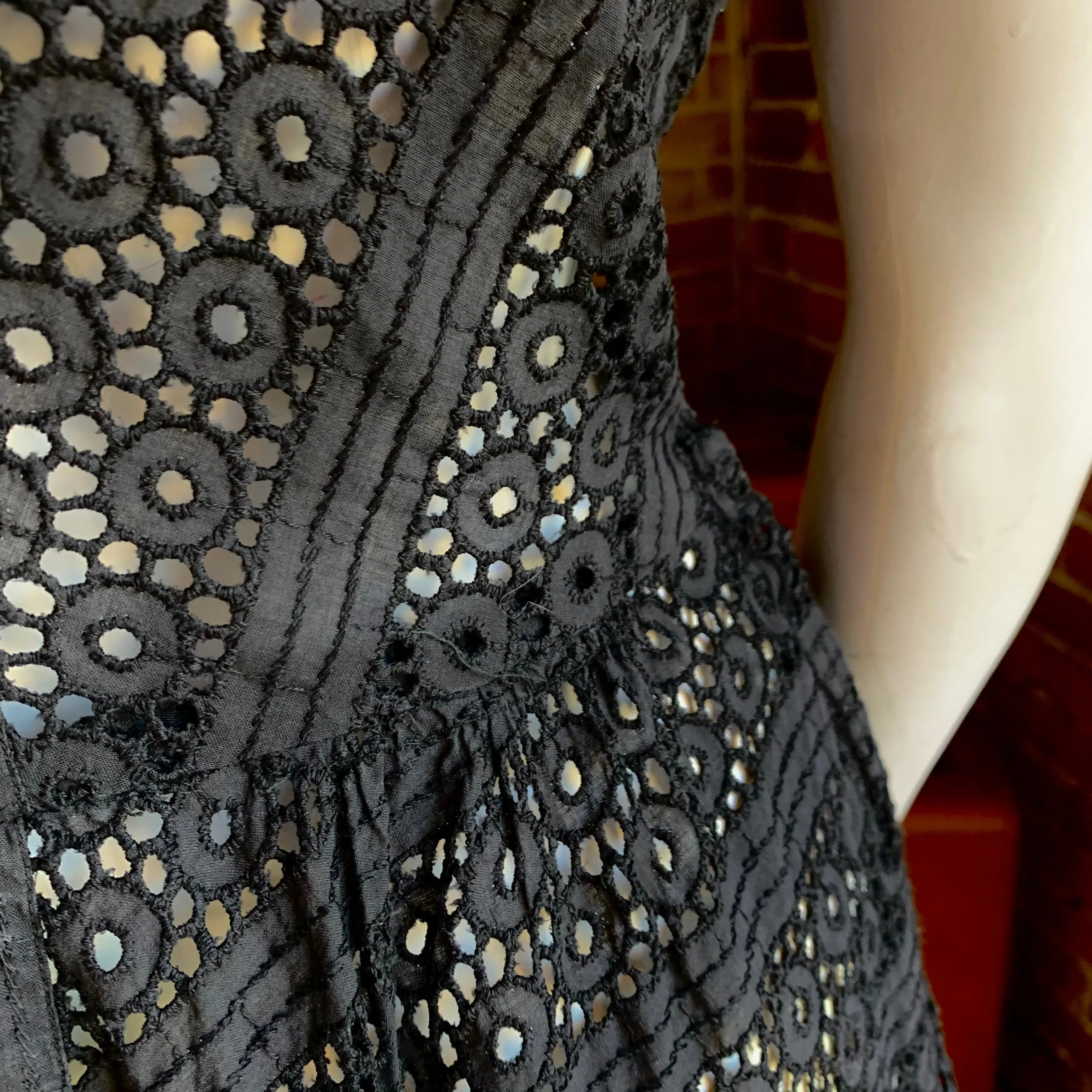 1950s Black Eyelet Dress