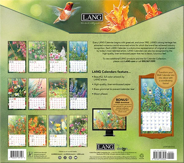 2025 Lang Wall Calendar Hummingbirds by Susan Bourdet