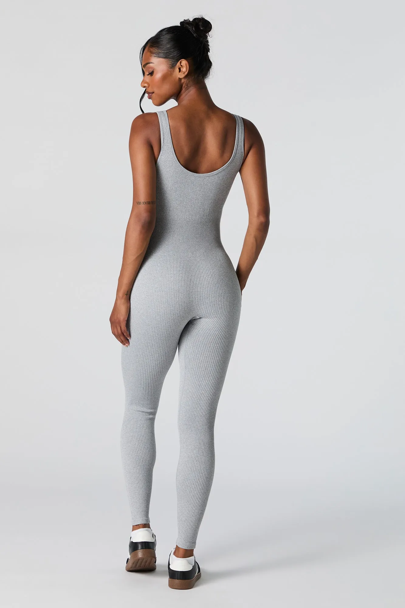 Active Seamless Ribbed Sleeveless Jumpsuit