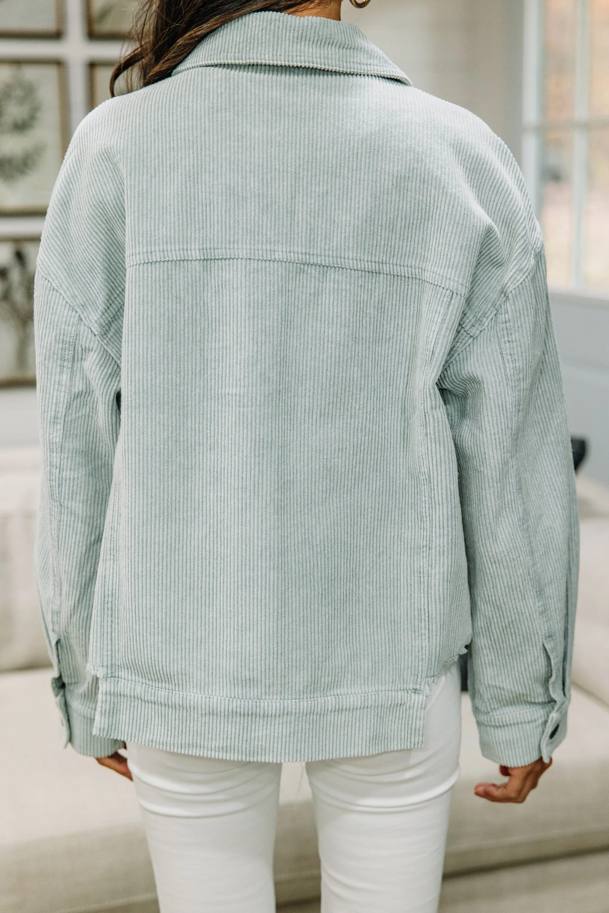 All I Want Sage Green Corduroy Jacket