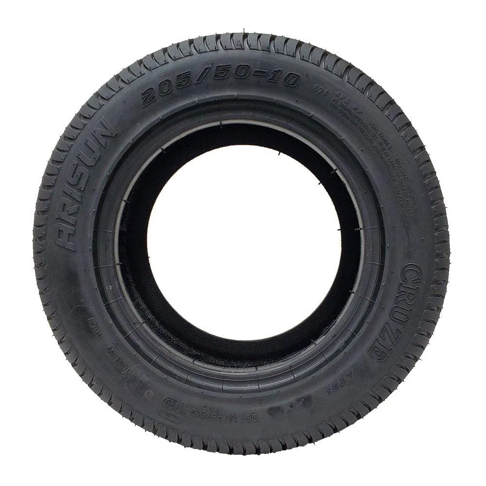 Arisun Cruze 205/50-10 DOT Approved Street & Turf Golf Cart Tires - 18" Tall