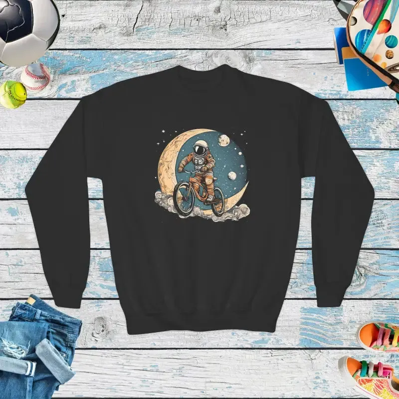 Astronaut Riding Youth Crewneck Sweatshirt - out of this World Style!