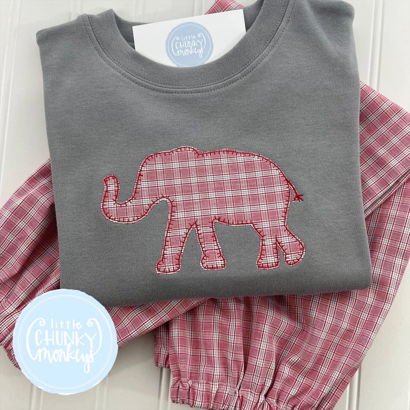 Boy Shirt - Elephant on Grey