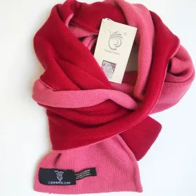 Bright Red Reversible Pure Cashmere Scarf