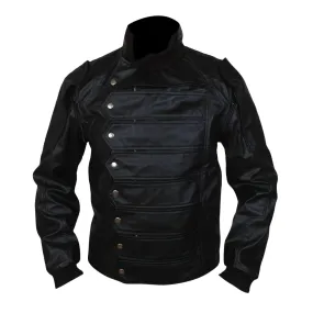 Bucky Barnes Winter Soldier Costume Leather Jacket