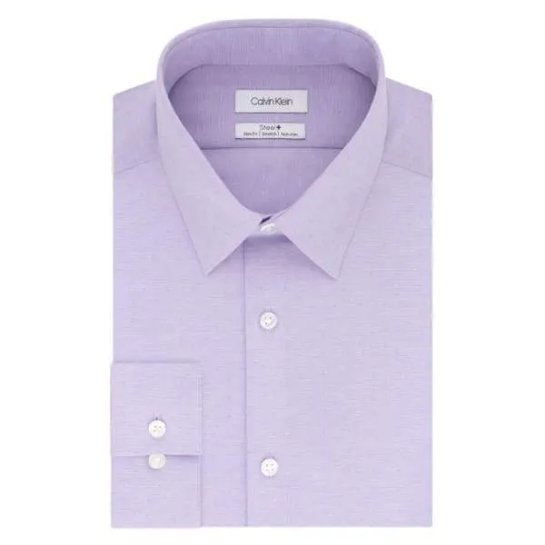 Calvin Klein Slim Fit Stretch Dress Shirt Grape