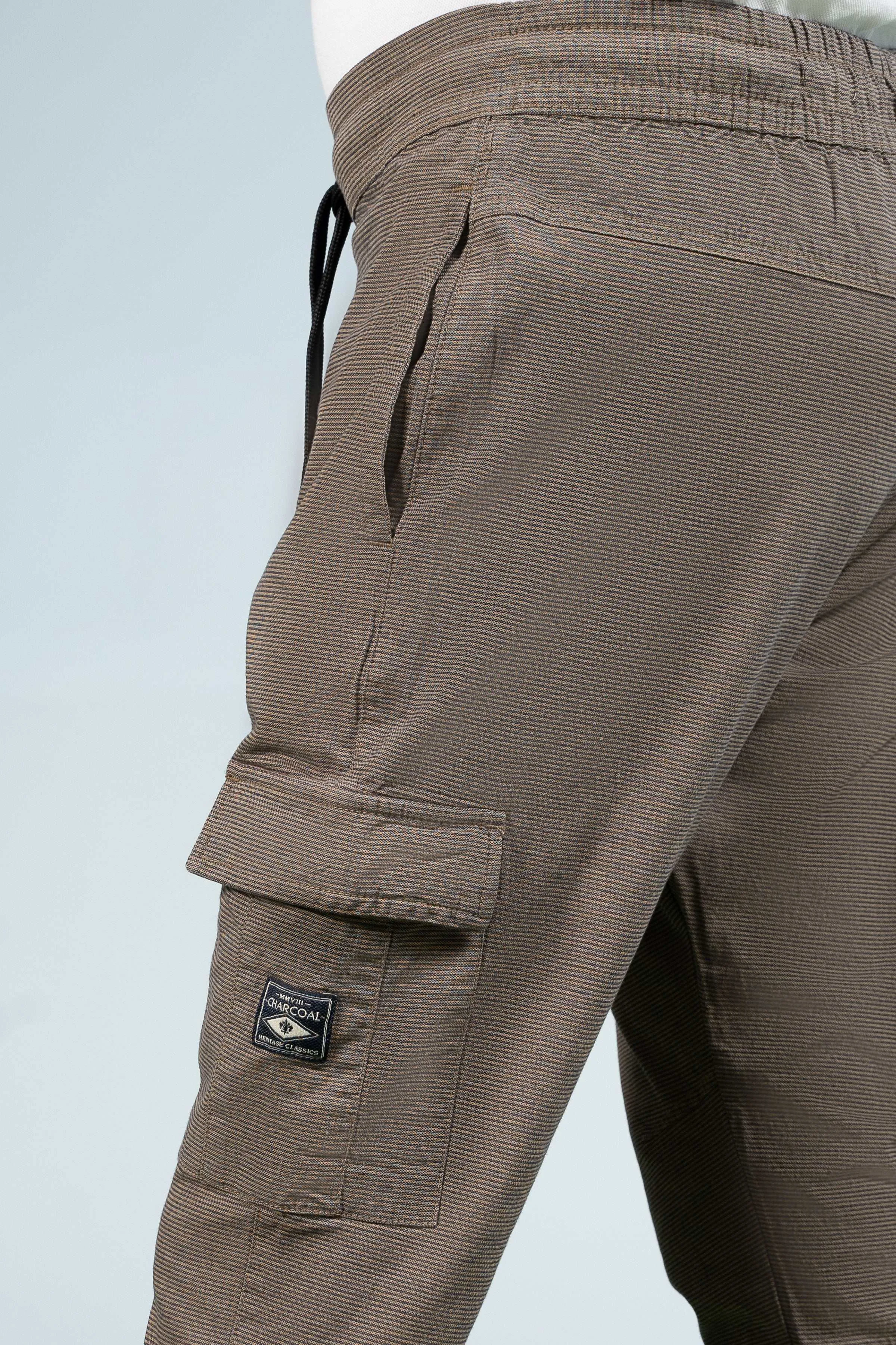 CARGO TEXTURED JOGGER TROUSER BROWN