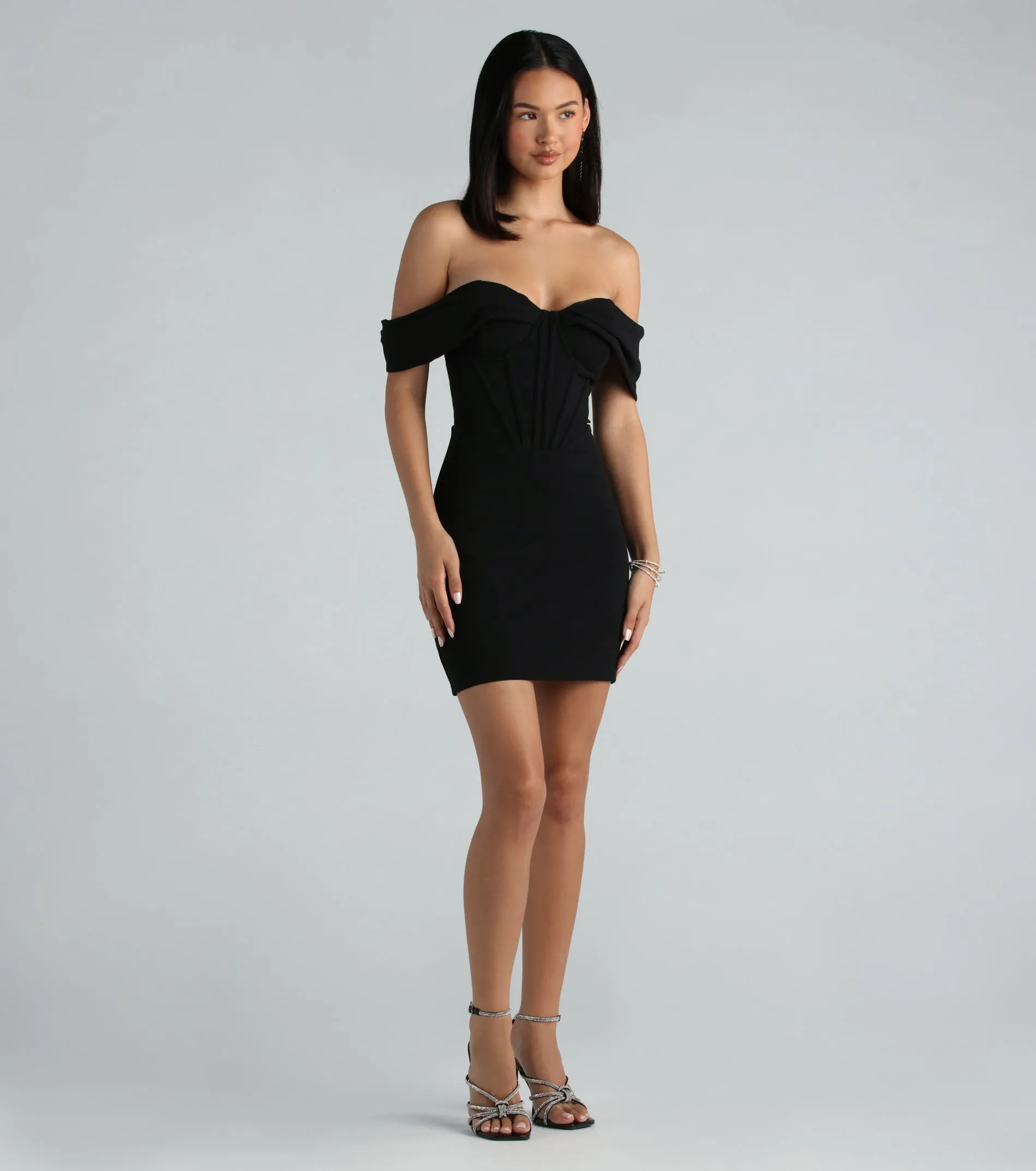 Chic Evening Off-The-Shoulder Mini Dress