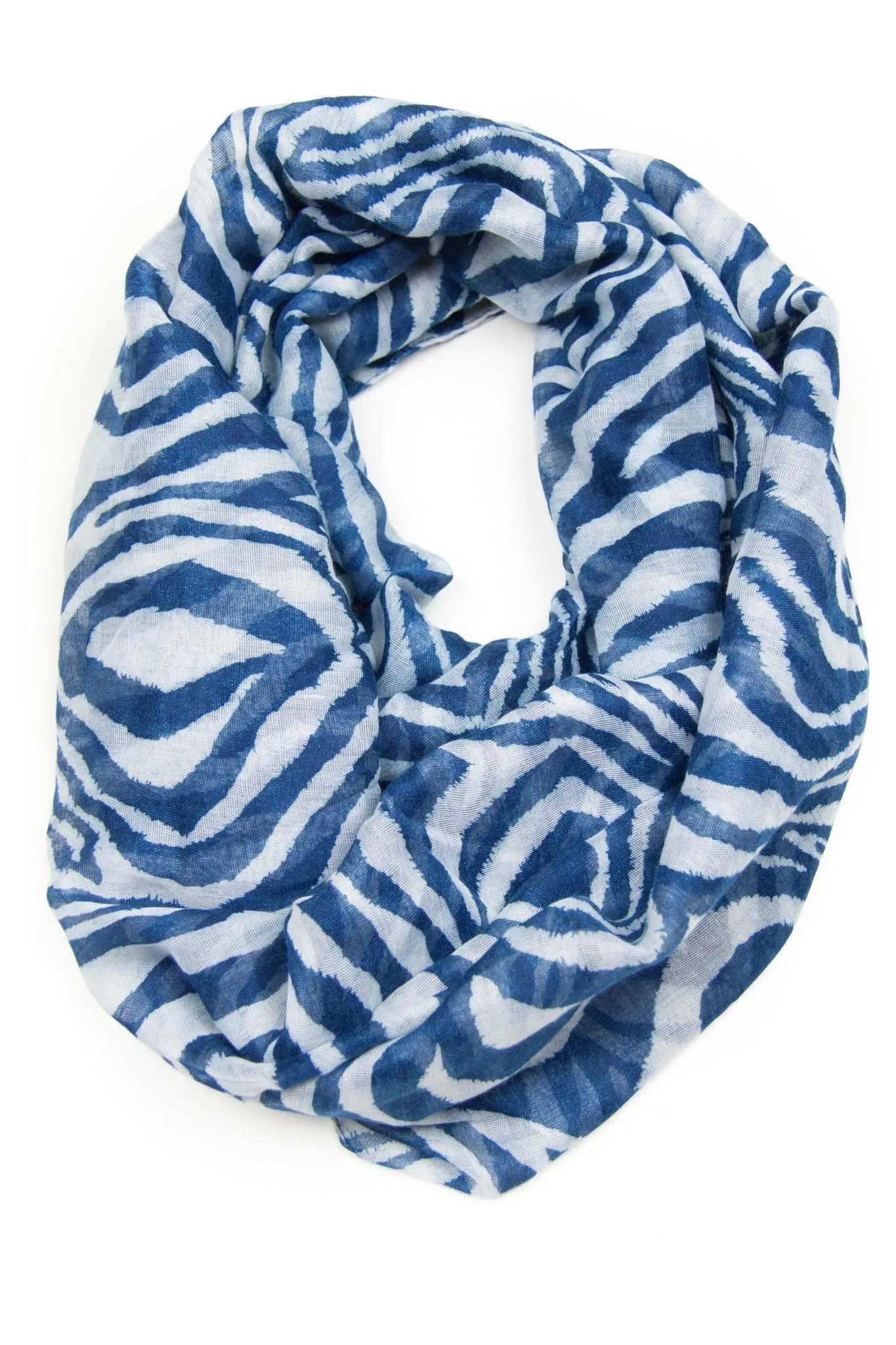 Circle Scarf / Blue & White / Unisex