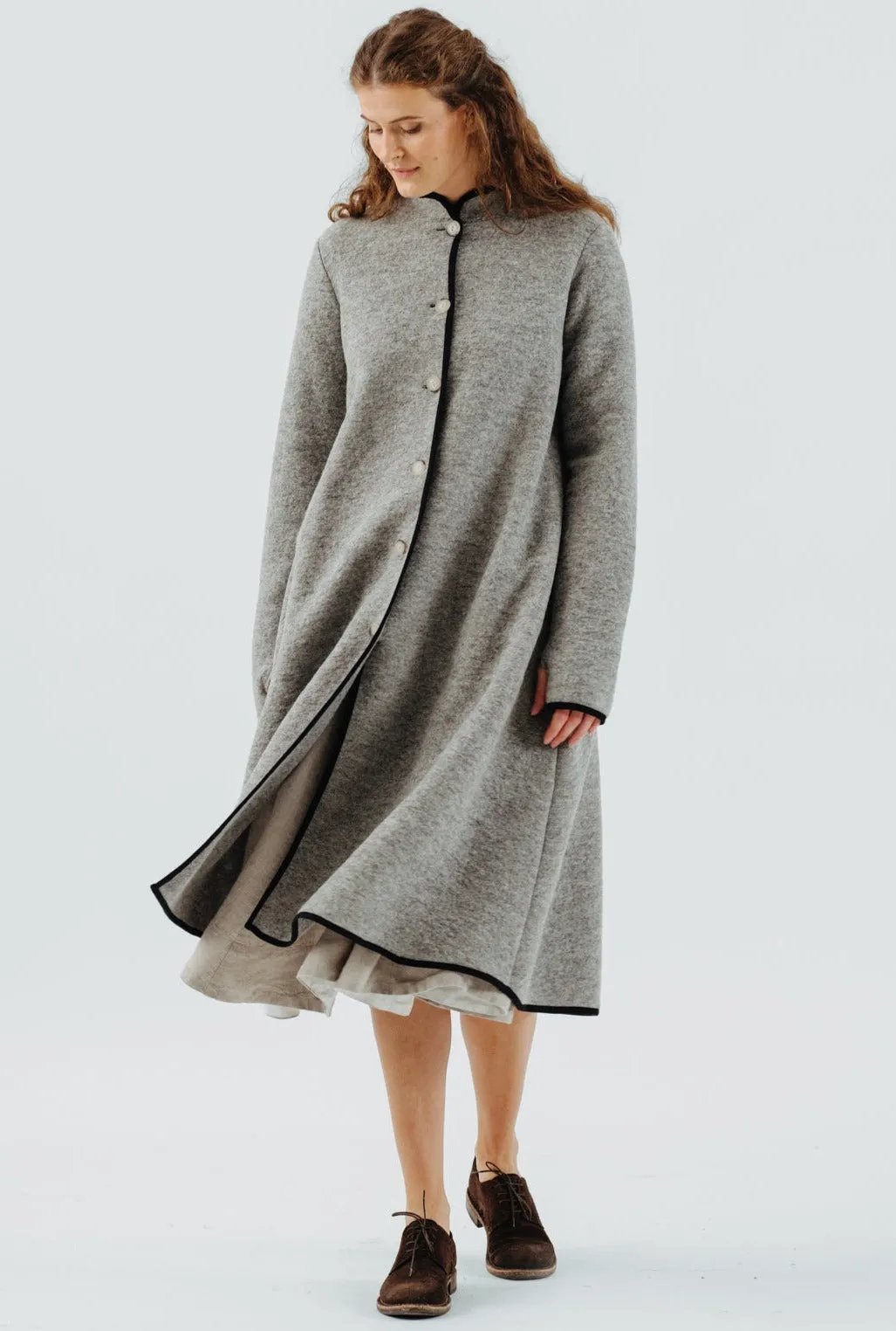 Classic Coat, Wool, Light Grey