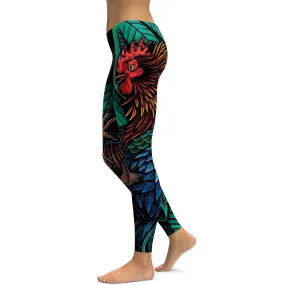 Colorful Rooster Leggings