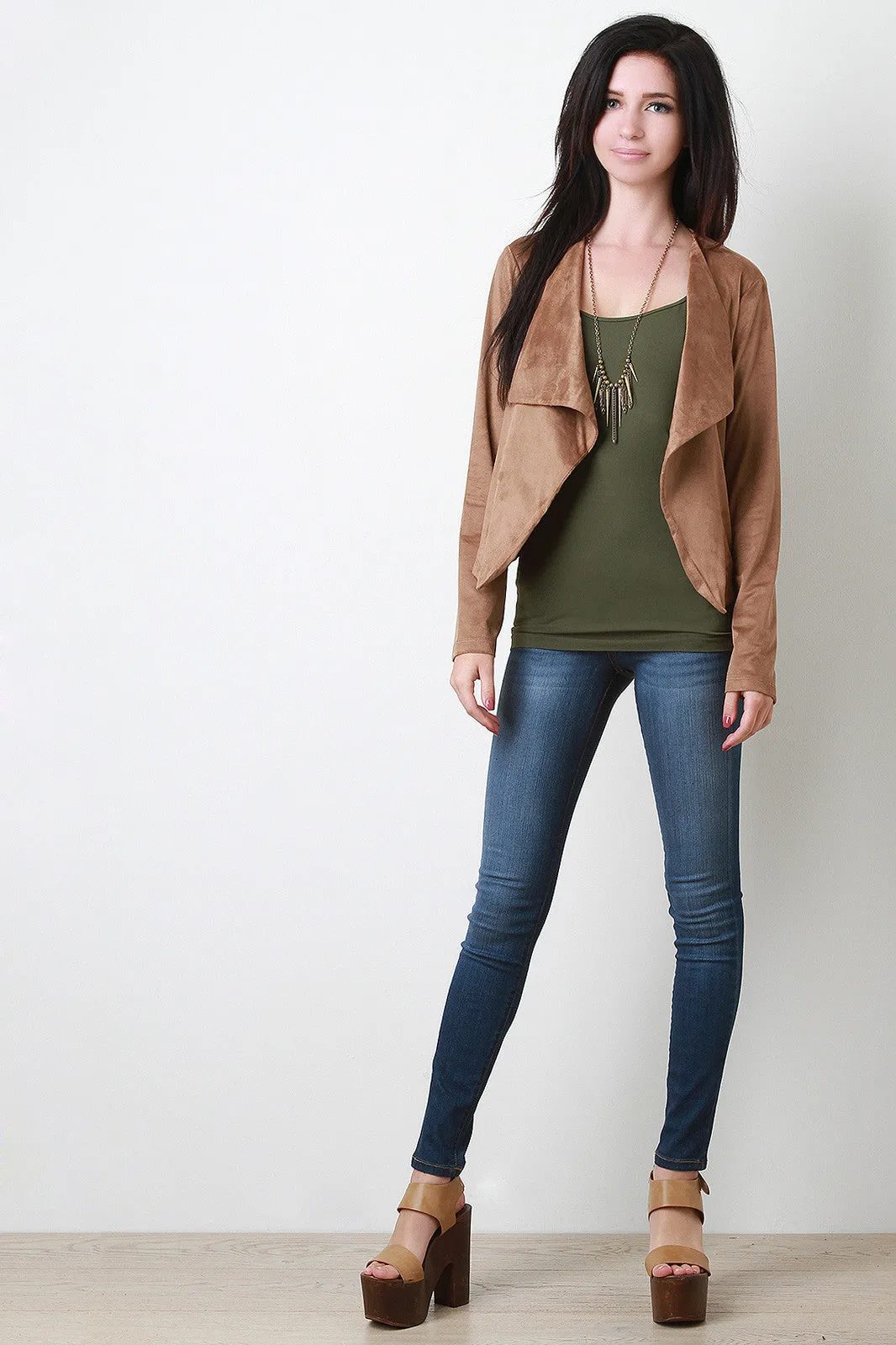 Crop Vegan Suede Jacket