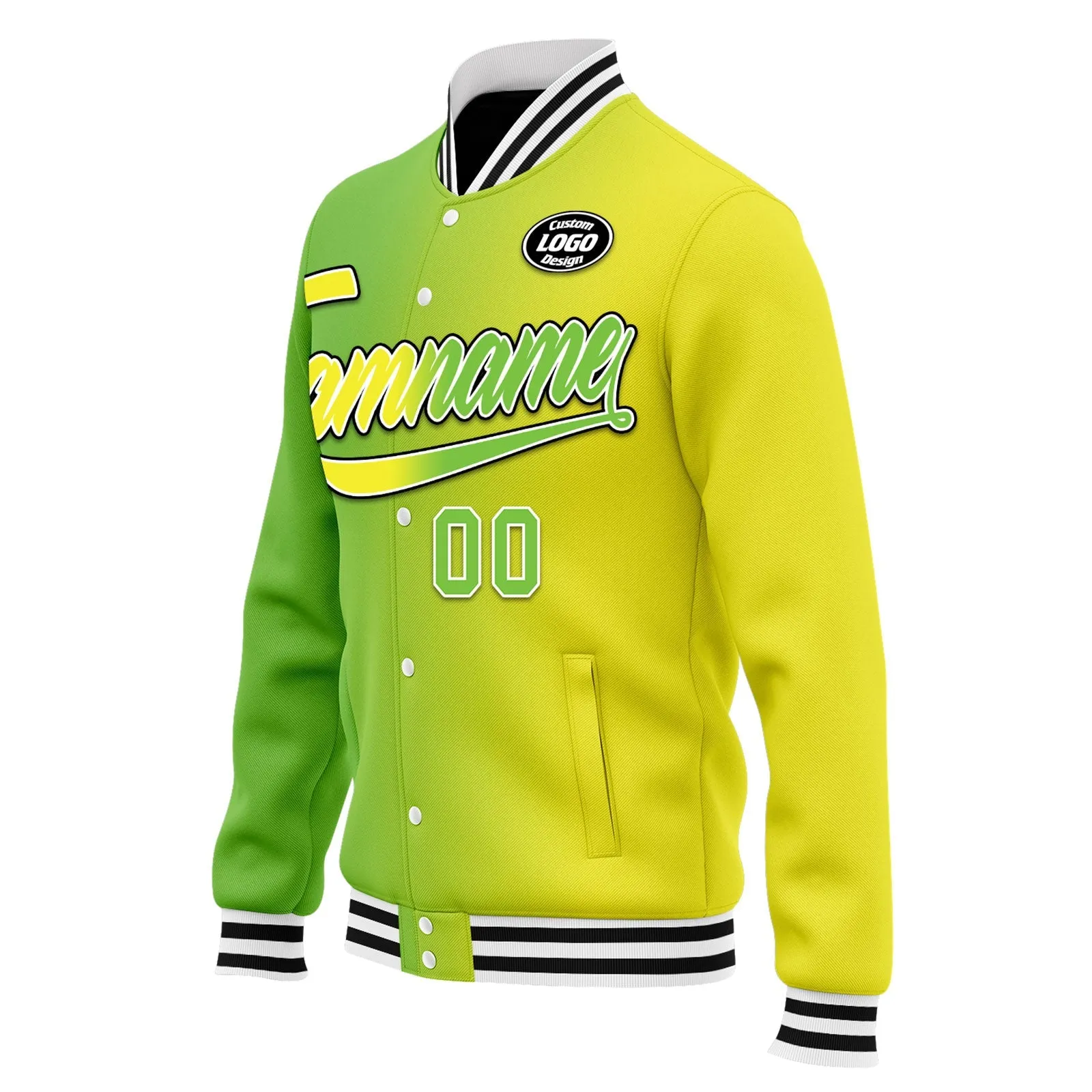 Custom Gradient Fashion Jacket Bomber Full-Snap Varsity Letterman Personalized Jacket FZ005-D028015-11