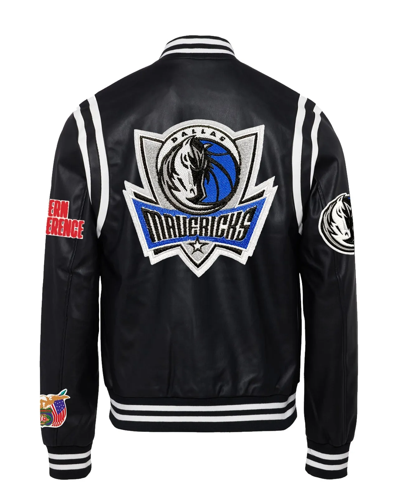 DALLAS MAVERICKS VEGAN LEATHER JACKET Black / White