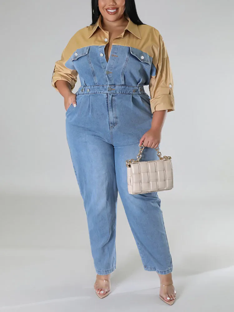 Denim Charming Mesh Jeans