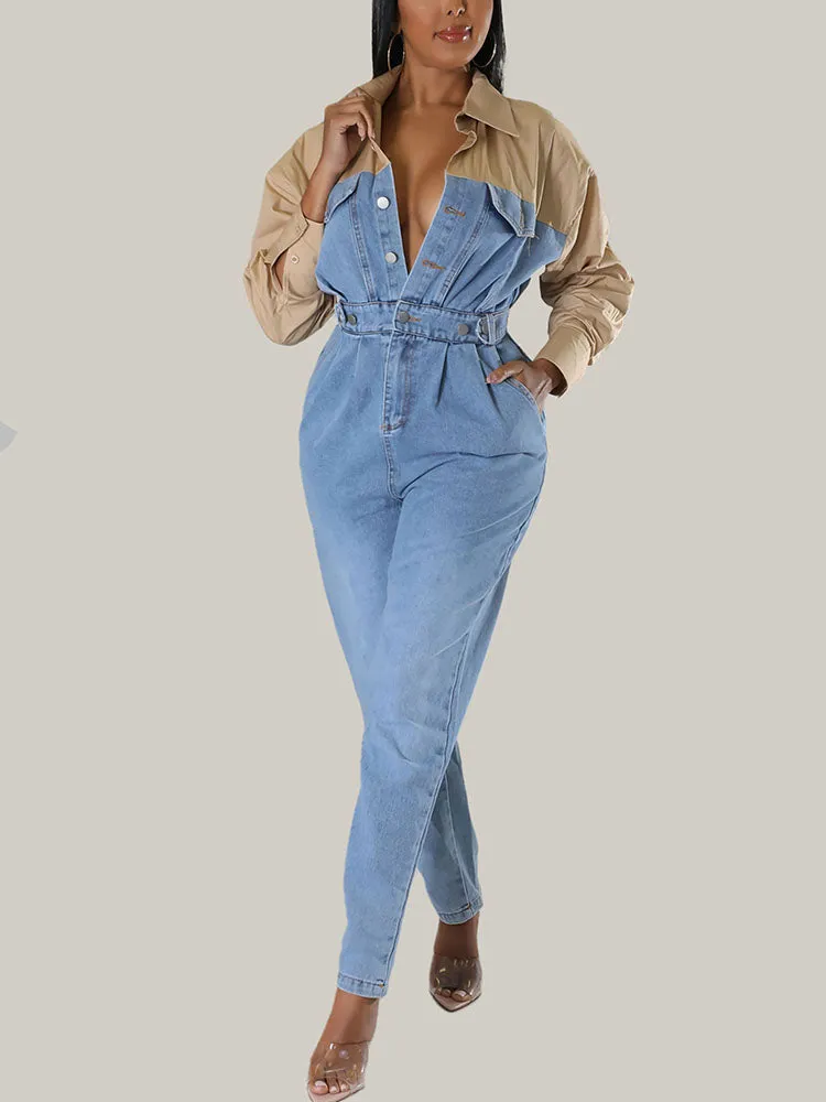 Denim Charming Mesh Jeans