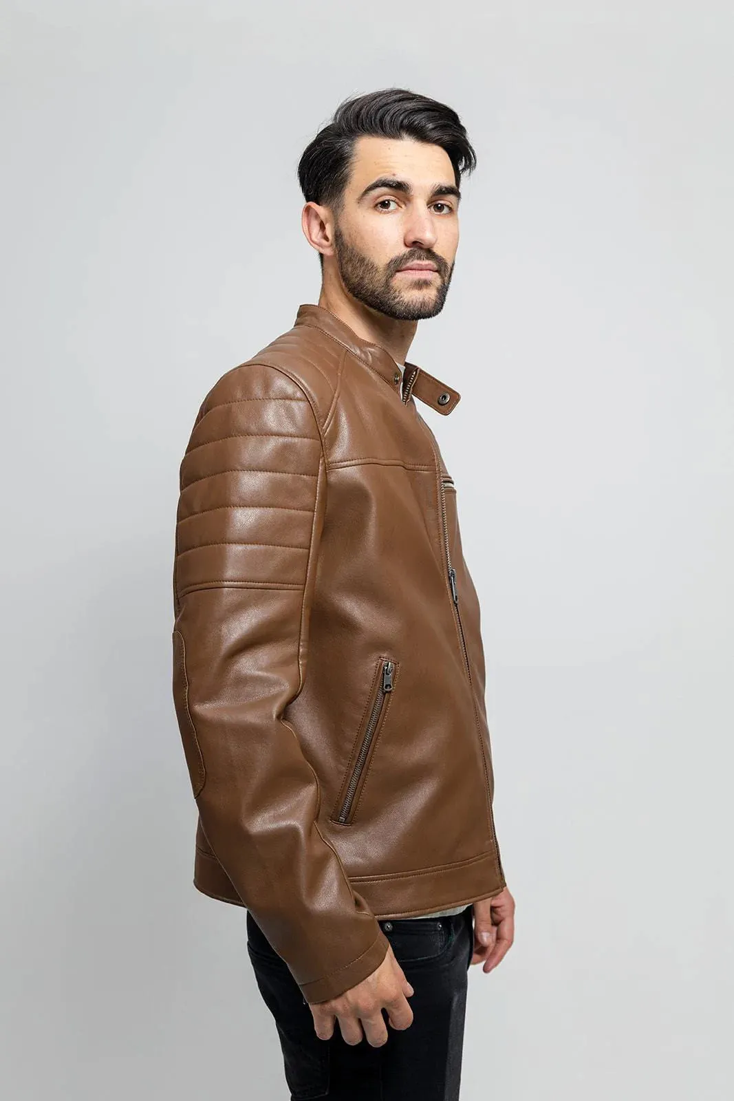 Dustin Mens Vegan Faux Leather Jacket