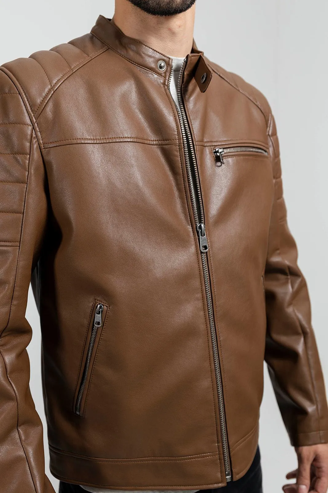 Dustin Mens Vegan Faux Leather Jacket