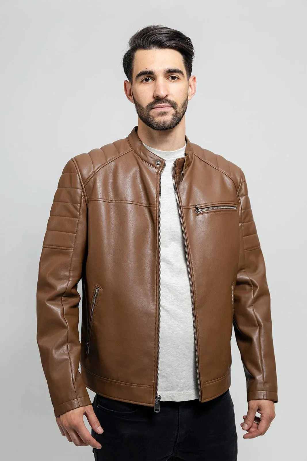 Dustin Mens Vegan Faux Leather Jacket