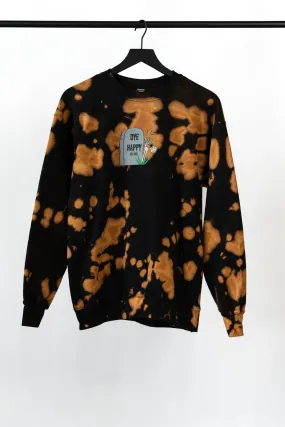 Dye Happy Tombstone Bleach Dye Sweatshirt