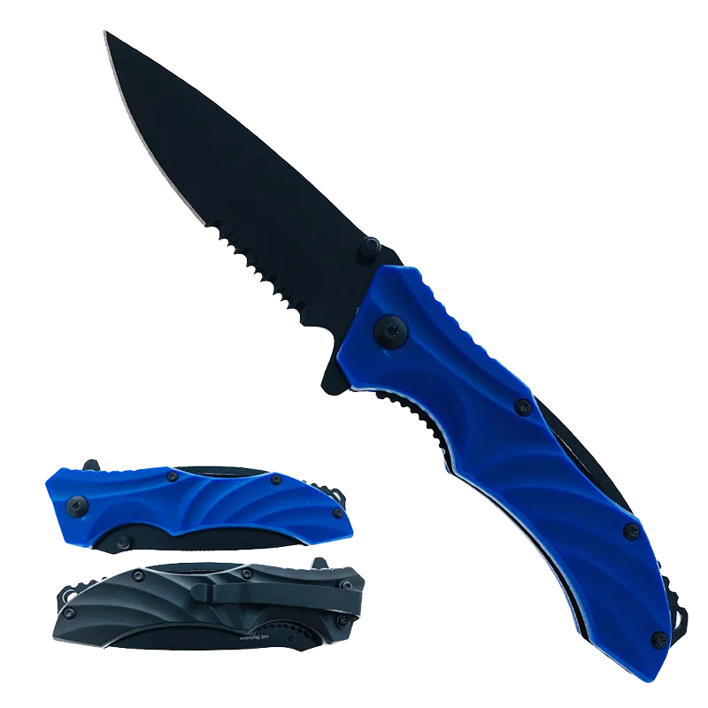 Falcon 8" Overall Spring Assisted Knife Blue