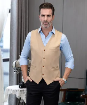 Fashion Men's Vest Stripe V Neck Waistcoat