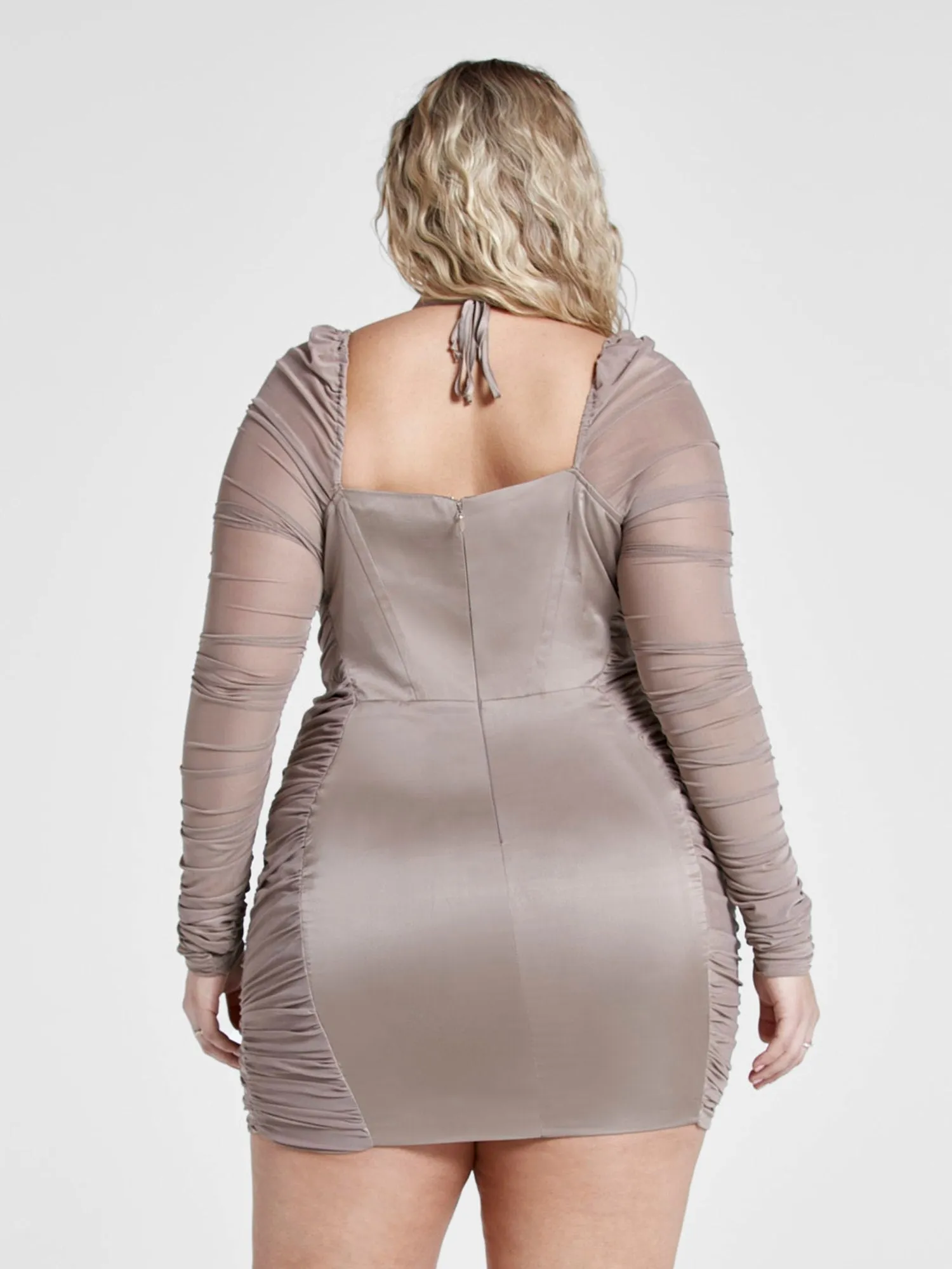 Fashion To Figure - Amaya Ruched Mesh Dress