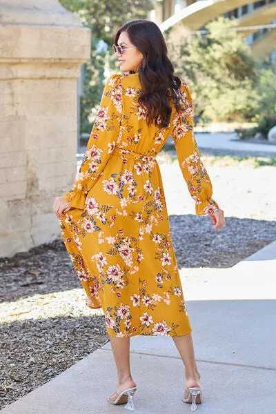 Floral Long Sleeve Midi Dress