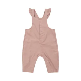 Front Snap Ruffle Overall  | Solid Misty Rose