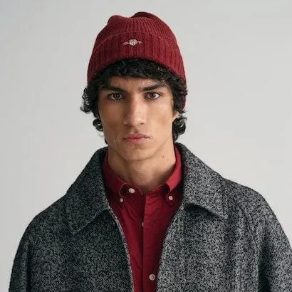 GANT Shield Wool Beanie in Plumped Red