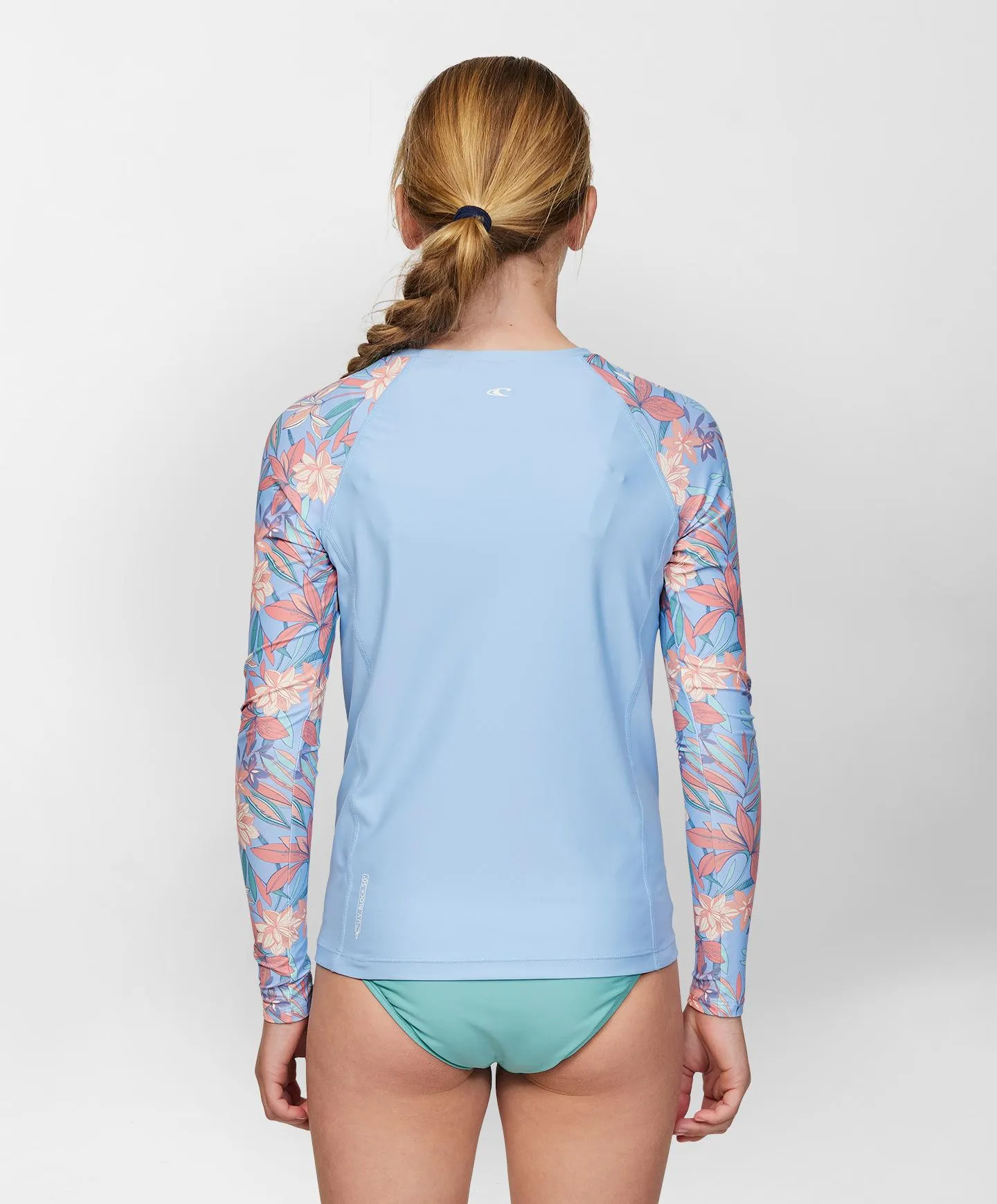 Girls Nixie LS Rash Vest - Blue Floral