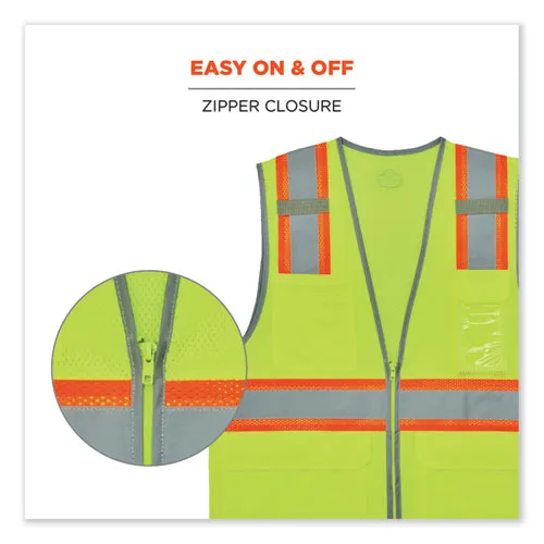 Glowear 8246z-s Single Size Class 2 Two-tone Mesh Vest, Polyester, 5x-large, Lime, Ships In 1-3 Business Days