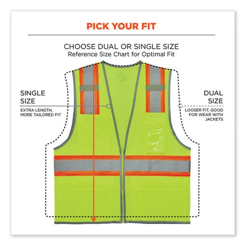 Glowear 8246z-s Single Size Class 2 Two-tone Mesh Vest, Polyester, 5x-large, Lime, Ships In 1-3 Business Days