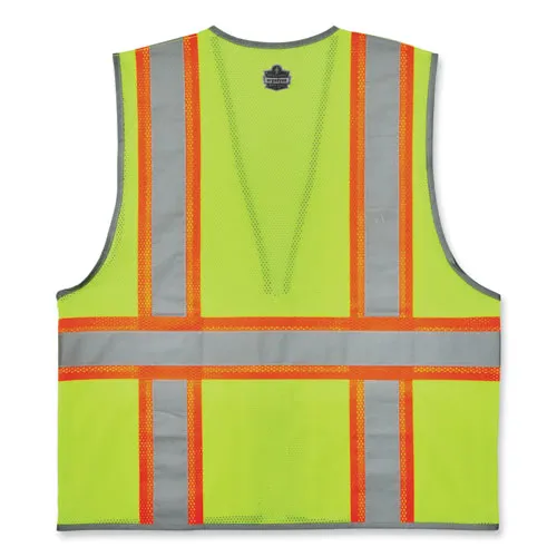 Glowear 8246z-s Single Size Class 2 Two-tone Mesh Vest, Polyester, 5x-large, Lime, Ships In 1-3 Business Days