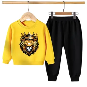 GOLDEN KING PRINTED SWEATSHIRT SET