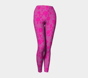 Greek Key & Roses Yoga Leggings