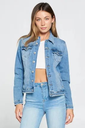 IFB59368 - Medium Washed Denim Jacket