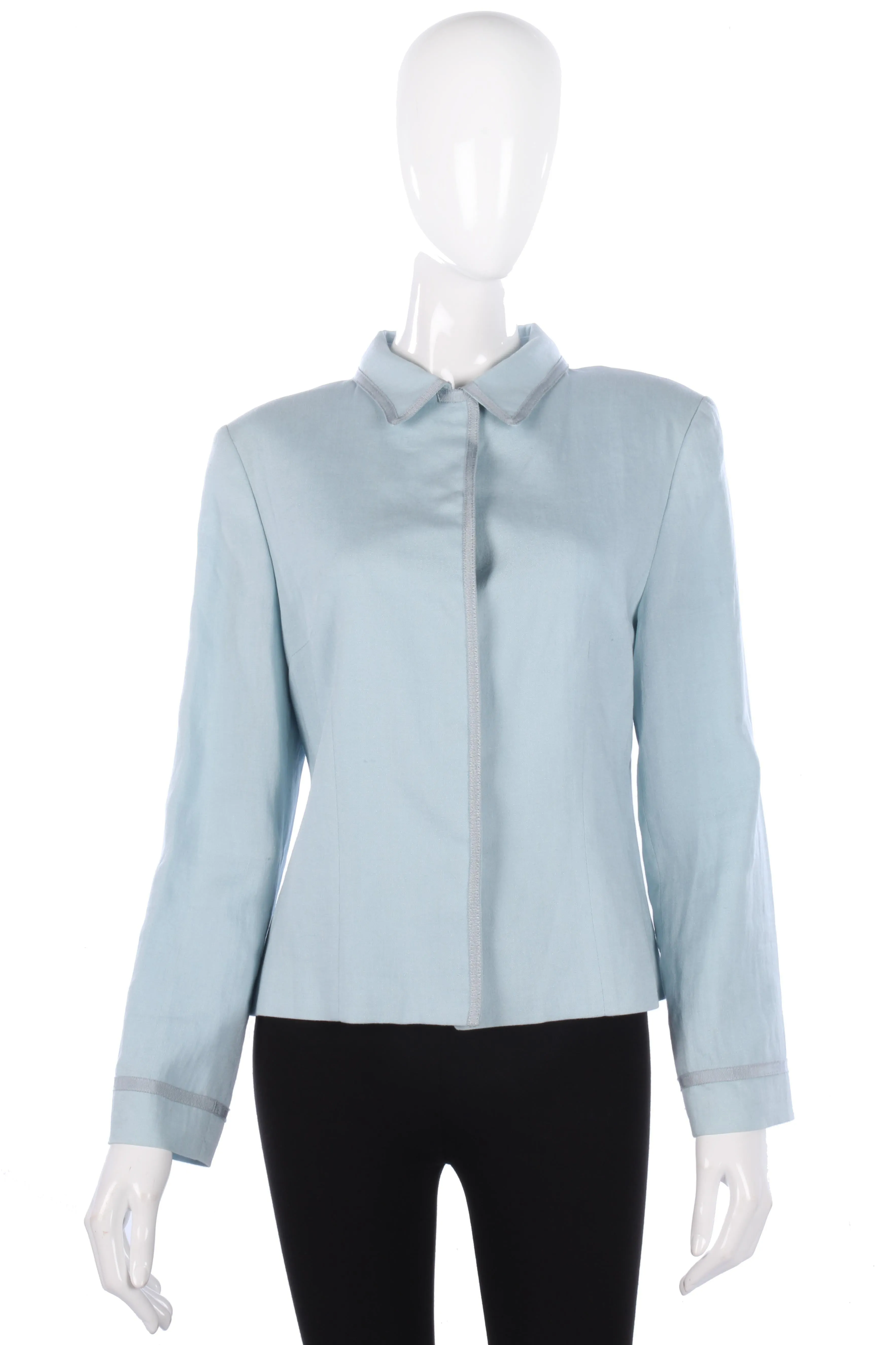 Jigsaw Linen Jacket Light Blue Size 12