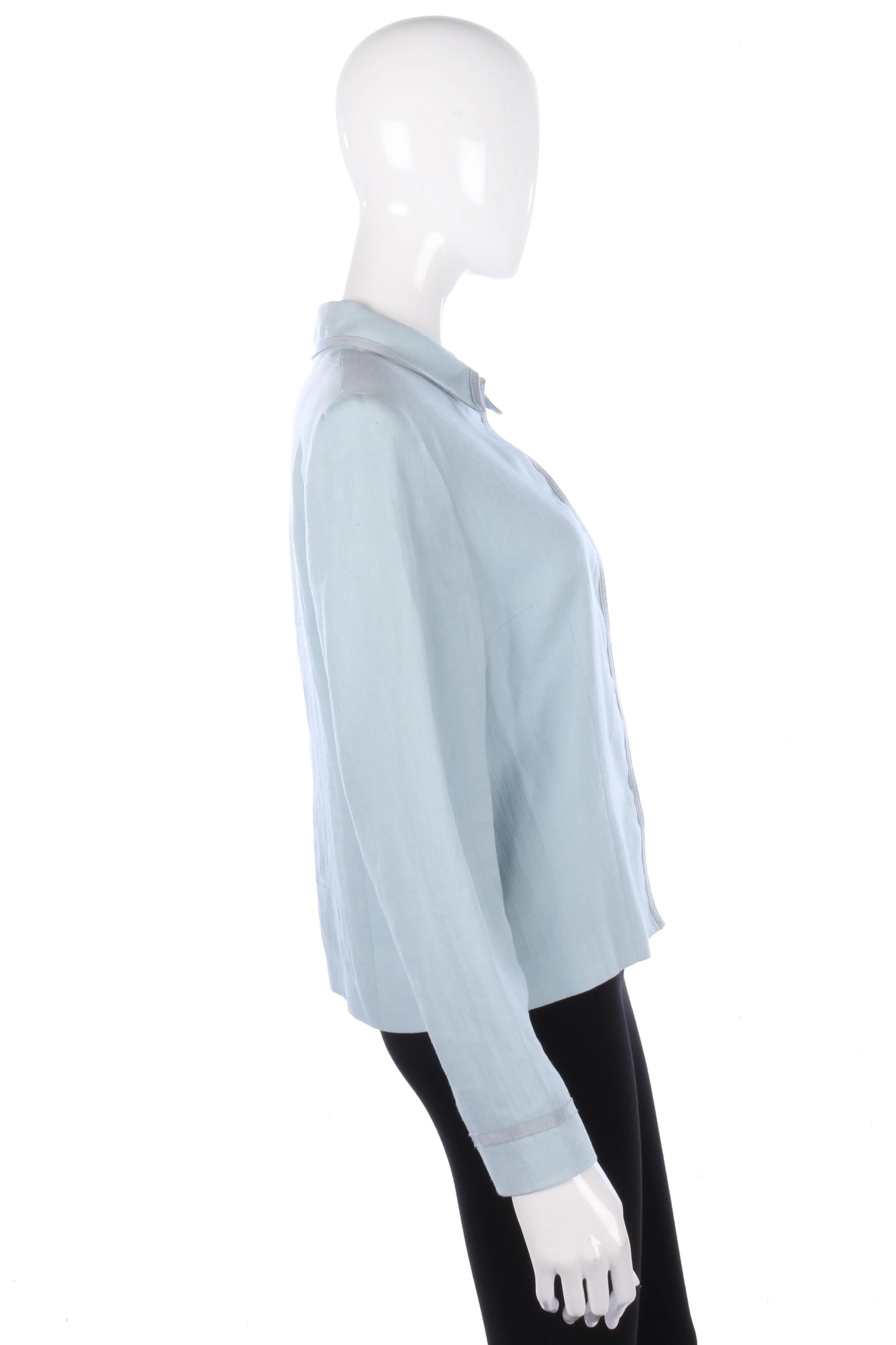 Jigsaw Linen Jacket Light Blue Size 12