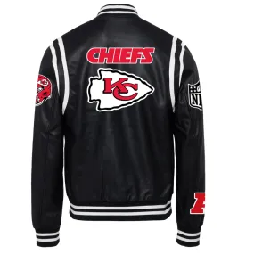 KANSAS CITY CHIEFS VEGAN LEATHER JACKET Black/White