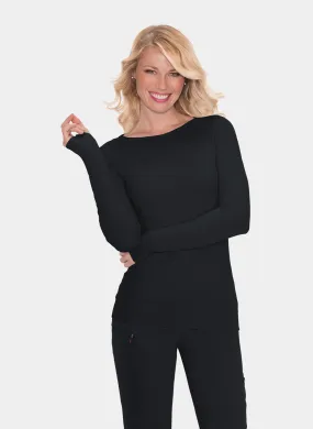 Koi Lite Divine Long Sleeve Underscrub Tee - Black