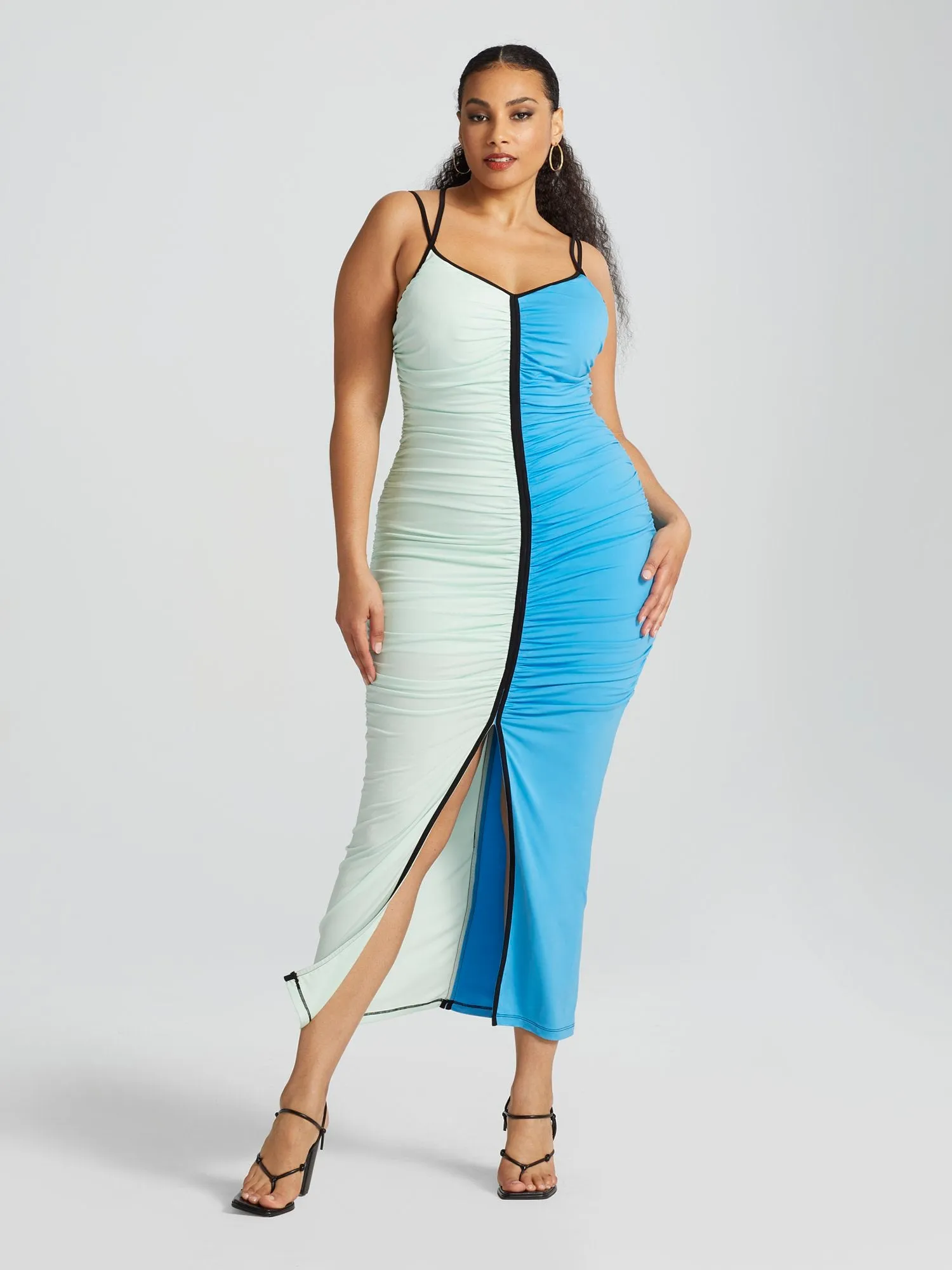 Lateefa Colorblock Knit Midi Dress