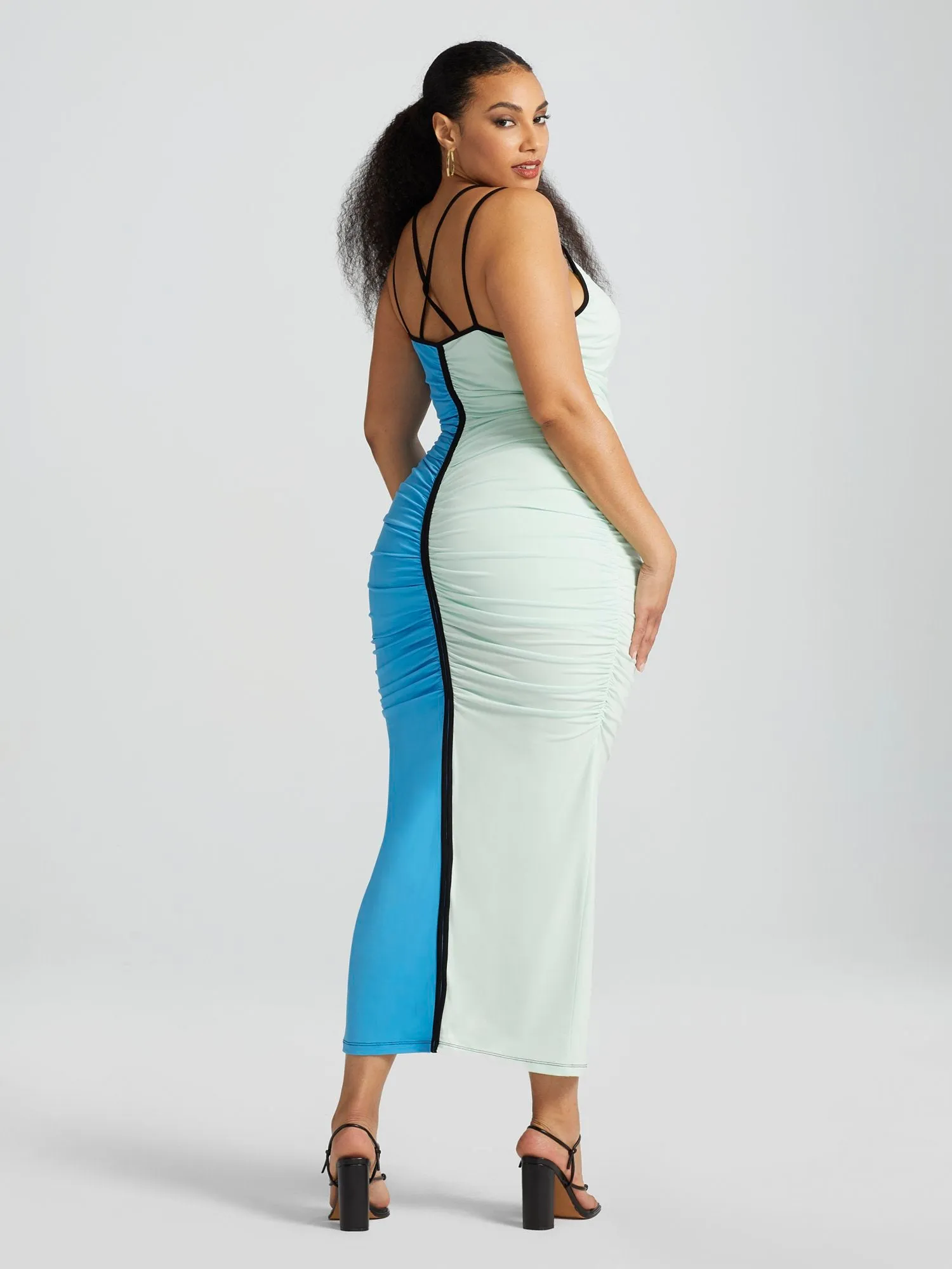 Lateefa Colorblock Knit Midi Dress