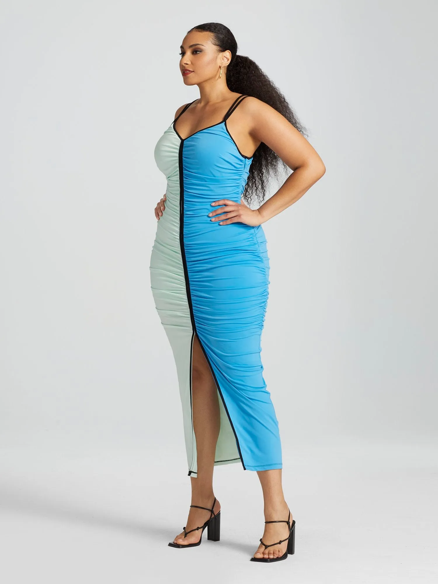 Lateefa Colorblock Knit Midi Dress