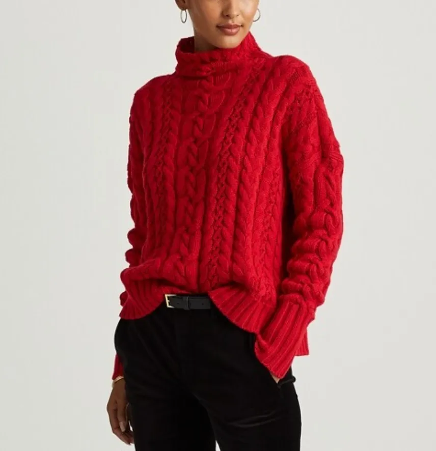 Lauren Ralph Lauren Cable-Knit Turtleneck Sweater