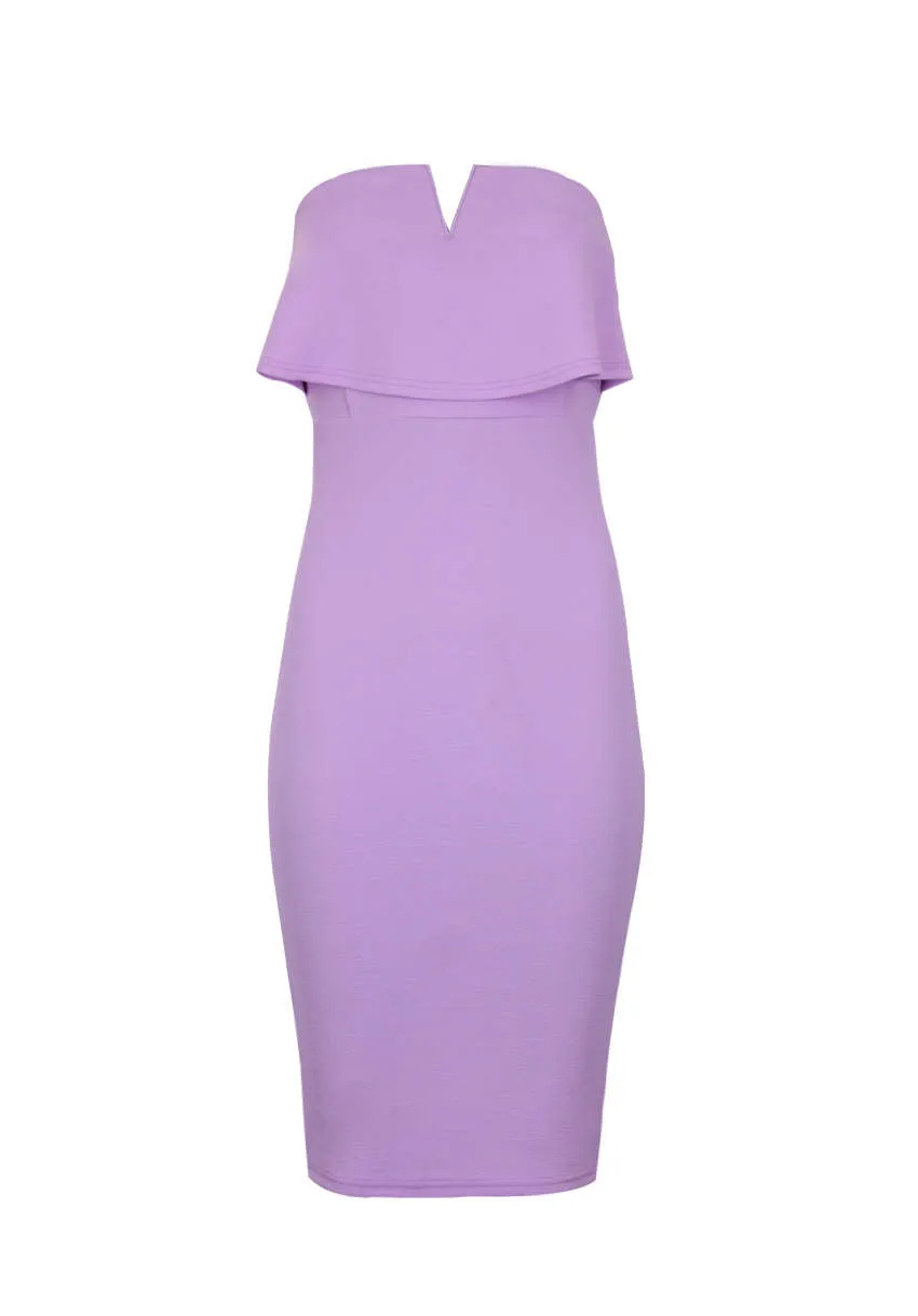 Lilac Notch Front Bodycon Dress