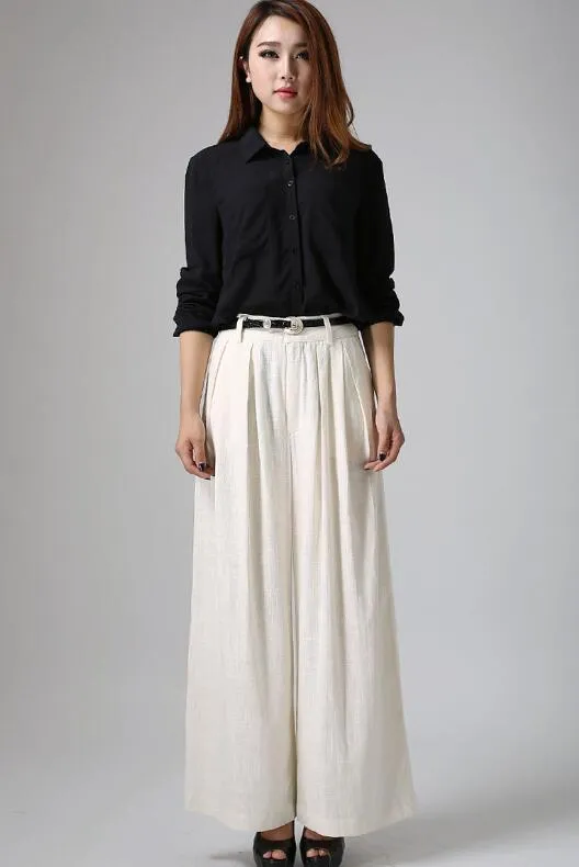 Linen pants woman, Blue palazzo pants, blue linen pants, Wide leg pants women, palazzo pants 1924