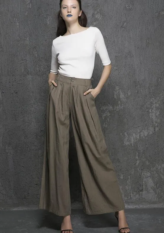 Linen pants woman, Blue palazzo pants, blue linen pants, Wide leg pants women, palazzo pants 1924