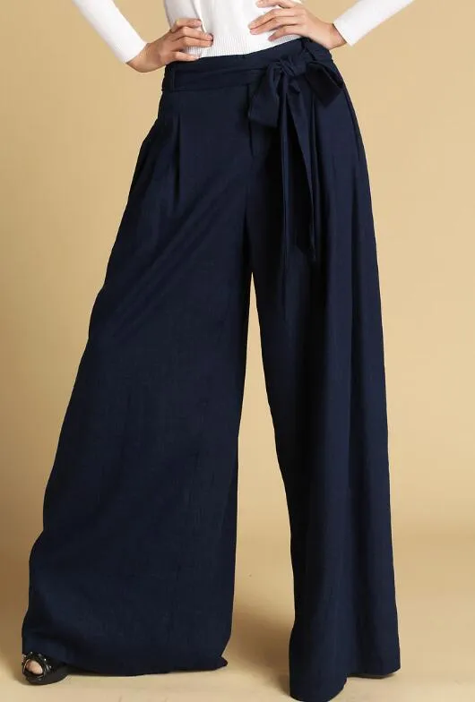 Linen pants woman, Blue palazzo pants, blue linen pants, Wide leg pants women, palazzo pants 1924