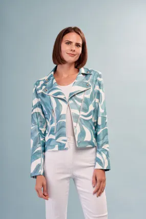 Liquid Turquoise Pucci Vegan Jacket